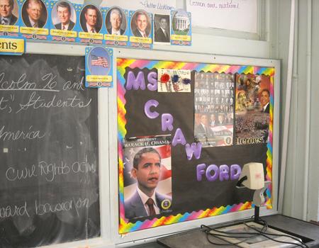 Lauretta Crawford’s classroom at Malcolm X Shabazz High School. Lauretta Crawford’s classroom at Malcolm X Shabazz High School.